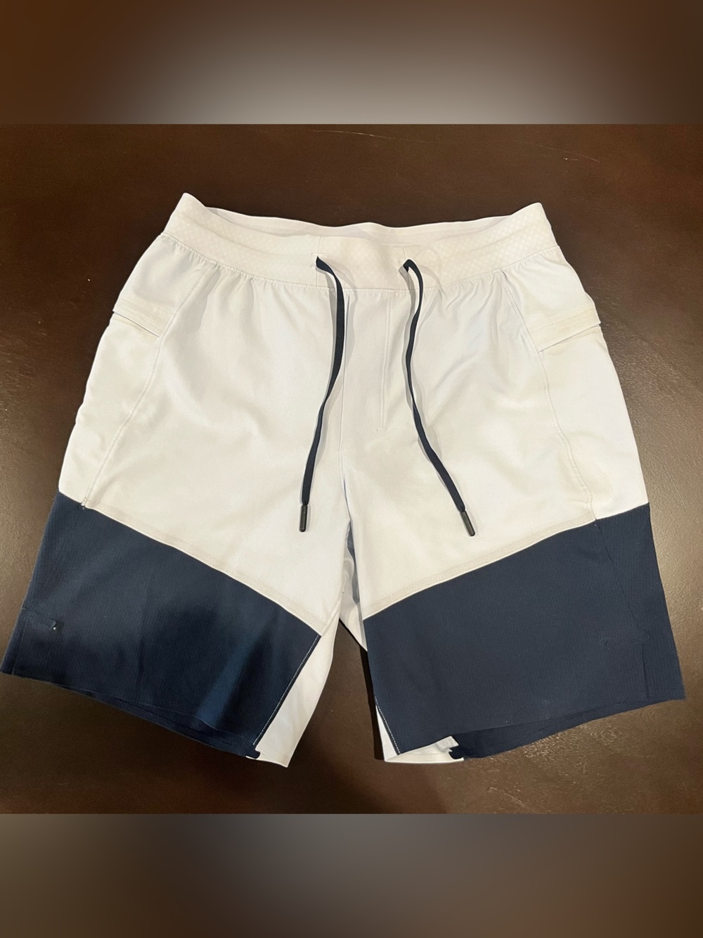 lululemon athletica Navy and Light Blue Colorblock Swim Trunks